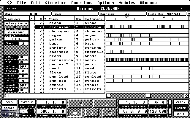 Cubase tournant sur un Atari